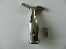 NEW POLISHED CHROME POLE HOOK , FANLIGHT OPENER WITH MATCHING FIXINGS
