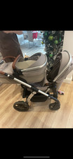 Silver Cross Wave Double Pram/Pushchair Buggy and Carrycot Travel System (Linen
