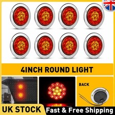 16LED Round Rear Tail Stop Light Indicator Lights Trailer Caravan Van Truck 8PCS