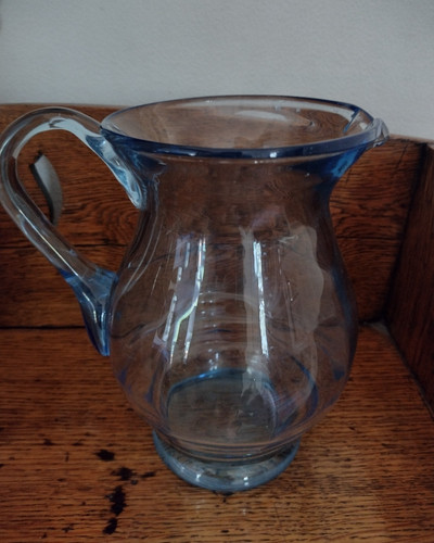 Blue glass water - jug, pitcher