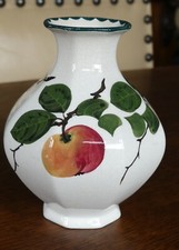 RARE c1890 WEMYSS PATTERN,GEORGE STEWART,POUNTNEY, BRISTOL,  OCTAGONAL FORM VASE