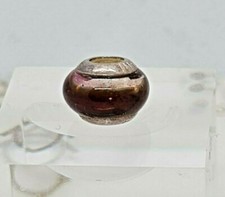 Lovelinks Petite Murano Glass Brown Bead Charm 925 Sterling Silver Used