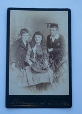 CABINET CARD OF THREE CHILDREN, STUDIO PROPS, BY LORRAYNE & CO OF BRIGHTON