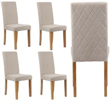 4 X Beige Velvet Dining Chairs