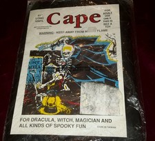Black vinyl cape for dracula, witch, magician