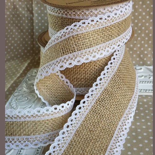 Natural hessian jute ribbon - hessian,