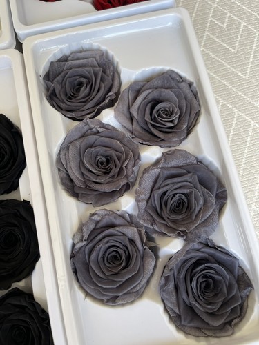 Grey preserved real roses - grey,