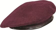 New British Army Type Wool Mens Ladies Beret Hat Cap Lined Leather Band