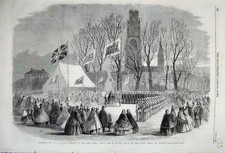 Old Antique Print 1860