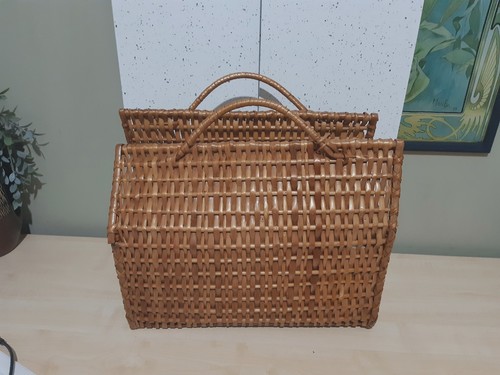 Vintage wicker shopping basket - wicker,
