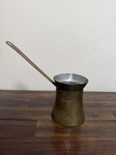 Vtg brass turkish coffee pot - brass,