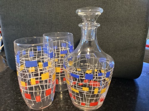 Vintage french carafe and pair - vintage,