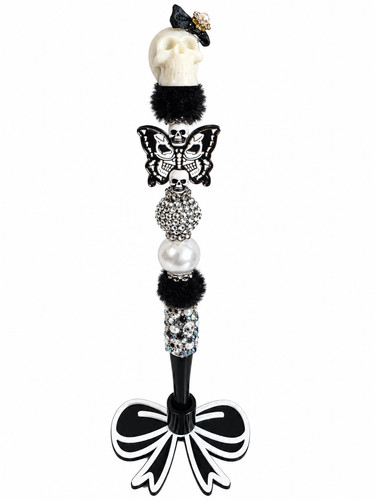 Gothic skull butterfly beaded - skull,