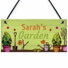 Garden Lover Gift Hanging Plaque Garden Summer House Shed Sign Personalised