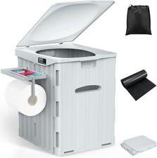 WADEO Extra-Large Camping Toilet, Portable Toilet for Adults with Bigger Seat