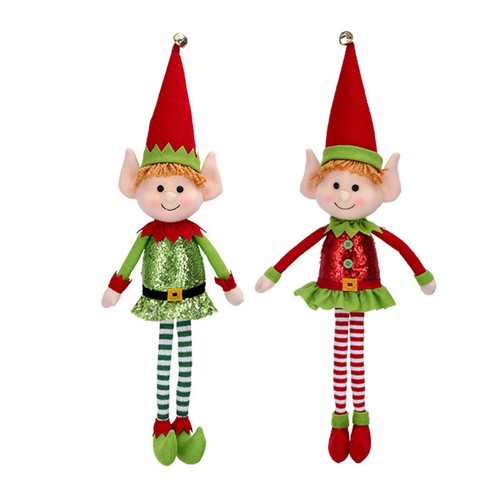 Plush christmas elves ornament - christmas,