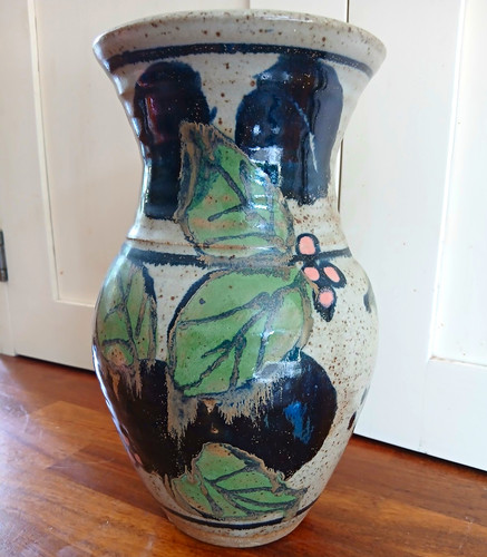 Hand painted glazed stoneware - hand-painted,