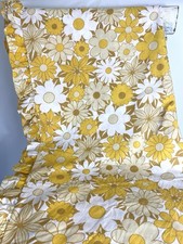 Vintage Bedspread - 1970s Dorma Yellow Flower Power Bed Coverlet - Cotton Single