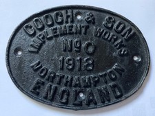 Cast Iron Machine Plate 1918