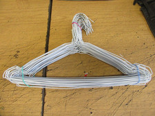 Coat Hangers 50 X White Metal NOTCHED Wire 40cm Clothes Garment Suit Trouser