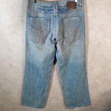 Vintage Ecko Unltd. Embroidered Pattern Y2K Hip Hop Jeans Mens W34 L33 Blue