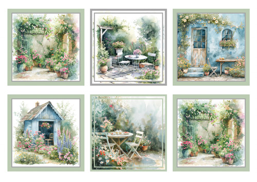 Flower garden card toppers - garden, for