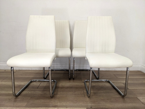 Dining chairs white faux - dining,