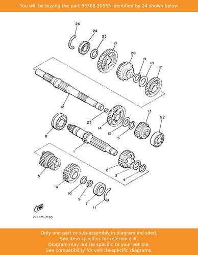 Yamaha bearing 93306 20555 - yamaha, bearing,