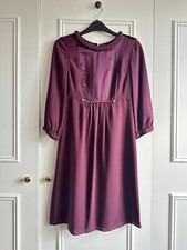Hobbs NW3 Burgundy Silk Dress