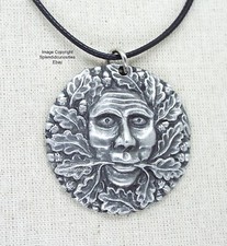 Green Man Pewter Pendant