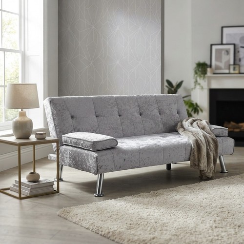 Contemporary grey velvet sofa - contemporary,