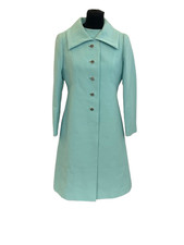 Vintage Peggy French Couture Dress and Jacket Set Size 12 Turquoise 60's Charity