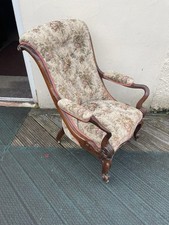 Very Nice Quality Rosewood Armchair With Shepard Crook Arms