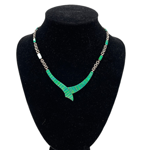 Green opal necklace set - opal,