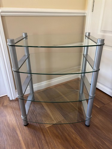 Tier glass and - steel, tv