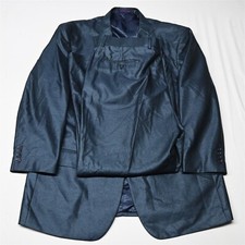 Vinci 48L 42x30 Blue Sheen Mens Coat Jacket Pants Suit