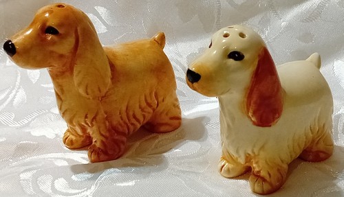 Vintage cocker salt pepper - vintage,