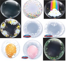 24 Inch Qualatex Deco Bubble Balloon Multi Designs Helium/Air Party Decorations