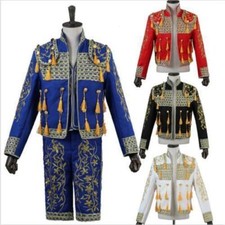 Mens Spanish Bullfighter Matador Outfit Fermin Cosplay Costume Jacket Pant Suits