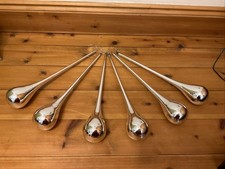 Set 6 Vintage Mercury Mirror Glass 38cm Long Tear Drop Icicle Hanging Ornaments