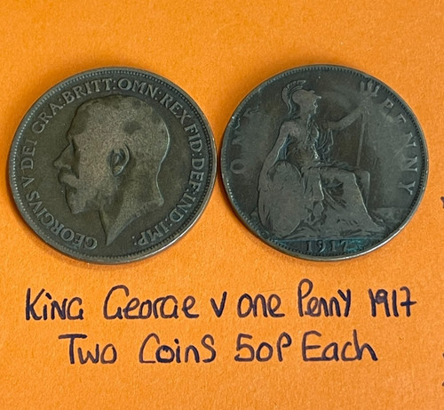 King george one penny - george,