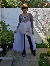 70's Vintage Sheer Nylon Negligee Robe, Peignoir Lingerie Dressing Gown, Size 10