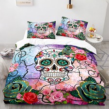 Skull Duvet Quilt Cover Grim