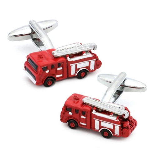 Fire truck cufflinks red - cufflinks,