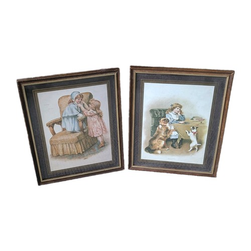 Pair framed victorian - pair,