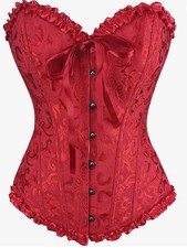 Womens Red Lace Up Burlesque