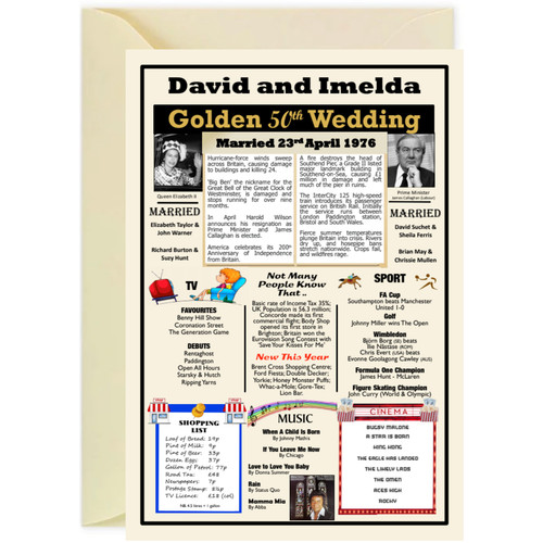 Personalised 50th golden - 50th,