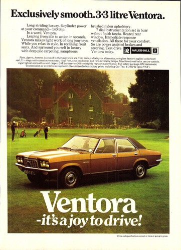 1973 advert vauxhall ventora - advert, 'ventora'