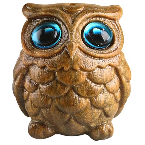 Wooden owl carving statue - wooden,