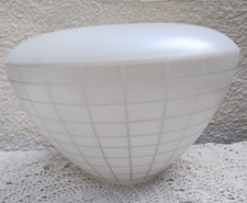 Vintage Glass Lampshade Opaline Milk White Ceiling Light Shade Check Pattern Lg
